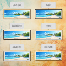 Load image into Gallery viewer, Baros, Maldives Panoramic Print, Vacation Gift, Maldives Wall Art, Beach Painting, Beach Decor, Large Wall Art, Wood Frame Art
