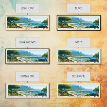 Carregar imagem no visualizador da galeria, Camps Bay Beach, South Africa Panoramic Beach Print, Vacation Gift, South Africa Wall Art, Framed Canvas Print, Framed Beach Painting
