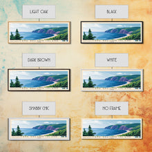 Carregar imagem no visualizador da galeria, Cape Breton Island, Canada Panoramic Beach Print, Vacation Gift, Canada Wall Art, Framed Canvas Print, Framed Beach Painting
