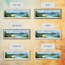 Load image into Gallery viewer, Coiba Island, Panamá Panoramic Beach Print, Vacation Gift, Panamá Wall Art, Beach Painting, Beach Decor, Beach Painting

