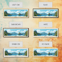 Load image into Gallery viewer, Coron Bay Islands, Philippines Panoramic Beach Print, Vacation Gift, Philippines Wall Art, Framed Canvas Print, Framed Beach Painting
