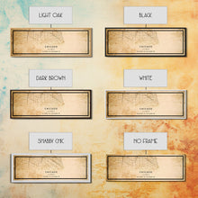 Load image into Gallery viewer, Distressed Panoramic Chicago map print poster or framed canvas, Illinois road map print poster canvas, Chicago city map print poster canvas
