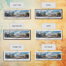 Load image into Gallery viewer, Edinburg Texas Panoramic Watercolor Painting, Scenic Framed Canvas Print, Urban Wall Art for Office, Travel Poster, Home Decor, City Gift Idea
