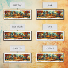 Carregar imagem no visualizador da galeria, Buffalo New York Panoramic Painting Framed Canvas Print, Mid Century Modern Art, Pop Art Style, Travel Poster, Living Room Decor
