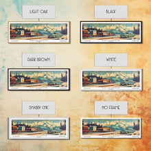 Carregar imagem no visualizador da galeria, Anchorage Alaska Panoramic Painting, Mid Century Modern Framed Canvas Print, Retro Pop Art Travel Poster, Wall Art, Home Decor, Office Art
