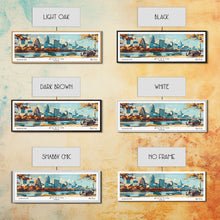 Carregar imagem no visualizador da galeria, Austin Texas Panoramic Painting, Mid Century Modern Framed Canvas Print, Retro Pop Art Travel Poster, Wall Art, Home Decor, Office Art, Gift Idea
