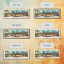 Carregar imagem no visualizador da galeria, Bakersfield California Panoramic Wall Art, Mid Century Modern Framed Canvas Print, Retro Pop Art Travel Poster, Office Wall Art, Living Room Decor
