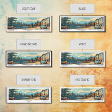 Load image into Gallery viewer, Boise Idaho Panoramic Painting, Mid Century Modern Framed Canvas Print, Retro Pop Art Travel Poster, Wall Art, Home Decor, Office Wall Art

