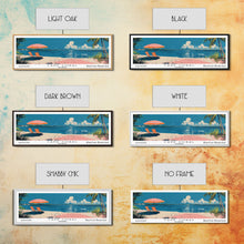 Carregar imagem no visualizador da galeria, Cape Coral Florida Panoramic Painting, Mid Century Modern Framed Canvas Print, Retro Pop Art Travel Poster, Home Decor, City Print
