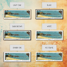 Cargar imagen en el visor de la galería, Clearwater Florida Panoramic Painting, Mid Century Modern Framed Canvas Print, Retro Pop Art Travel Poster, Home Decor, City Art
