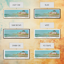 Load image into Gallery viewer, Corpus Christi Texas Panoramic Painting, Mid Century Modern Framed Canvas Print, Retro Pop Art Travel Poster, City Home Decor, Office Wall Art
