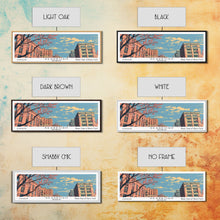 Load image into Gallery viewer, Dearborn Michigan Panoramic Painting, Mid Century Modern Framed Canvas Print, Retro Pop Art Travel Poster, City Wall Decor, Office Wall Art
