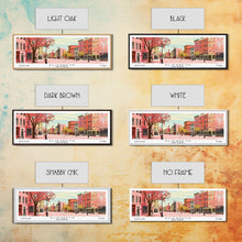 Load image into Gallery viewer, Elizabeth New Jersey Panoramic Wall Art, Mid Century Modern Framed Canvas Print, Retro Pop Art Travel Poster, City Home Decor, Office Art
