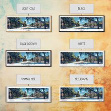 Load image into Gallery viewer, Gainesville Florida Panoramic Painting, Mid Century Modern Framed Canvas Print, Retro Pop Art Travel Poster, Home Wall Decor
