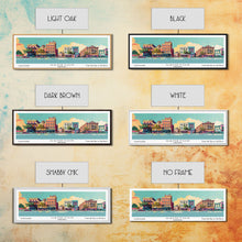 Cargar imagen en el visor de la galería, Hampton Virginia Panoramic Painting, Mid Century Modern Framed Canvas Print, Retro Pop Art Travel Poster, Office Wall Decor
