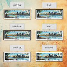 Cargar imagen en el visor de la galería, Pittsburgh Pennsylvania Panoramic Wall Art, Mid Century Modern Framed Canvas Print, Retro Pop Art Travel Poster, City Art, Office Wall Decor, Living Room Art
