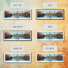 Carregar imagem no visualizador da galeria, Atlanta Georgia Panoramic Painting, Framed Canvas Print, Mid Century Modern Wall Art, Retro Pop Art Travel Poster, Home Decor, City Art
