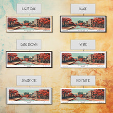 Carregar imagem no visualizador da galeria, Augusta Georgia Panoramic Painting, Framed Canvas Print, Mid Century Modern Wall Art, Retro Pop Art Travel Poster, Living Room Decor, City Art
