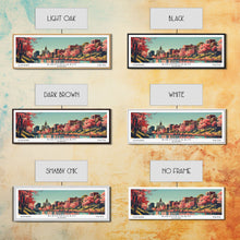 Cargar imagen en el visor de la galería, Birmingham Alabama Panoramic Painting, Framed Canvas Print, Mid Century Modern Wall Art, Retro Pop Art Travel Poster, Office Decor, City Art
