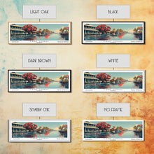 Carregar imagem no visualizador da galeria, Cape Coral Florida Panoramic Painting, Framed Canvas Print, Mid Century Modern Wall Art, Retro Pop Art Travel Poster, Home Decor, City Art
