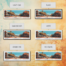 Cargar imagen en el visor de la galería, Chula Vista California Panoramic Painting, Framed Canvas Print, Mid Century Modern Wall Art, Retro Pop Art Travel Poster, Home Decor, City Art
