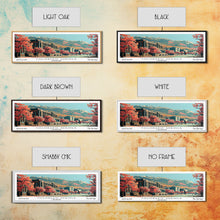 Load image into Gallery viewer, Colorado Springs Colorado Panoramic Painting, Framed Canvas Print, Mid Century Modern Wall Art, Retro Pop Art Travel Poster, Office Decor, City Art
