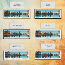 Load image into Gallery viewer, Elk Grove California Panoramic Painting, Framed Canvas Print, Mid Century Modern Wall Art, Retro Pop Art Travel Poster, Living Room Decor, City Art
