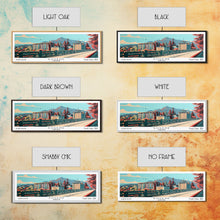 Carregar imagem no visualizador da galeria, Eugene Oregon Panoramic Painting, Framed Canvas Print, Mid Century Modern Wall Art, Retro Pop Art Travel Poster, Office Decor, City Art
