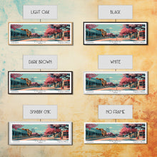 Carregar imagem no visualizador da galeria, Frisco Texas Panoramic Painting, Framed Canvas Print, Mid Century Modern Wall Art, Retro Pop Art Travel Poster, Office Decor, City Art
