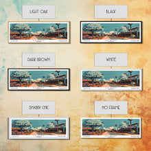 Carregar imagem no visualizador da galeria, Gilbert Arizona Panoramic Painting, Framed Canvas Print, Mid Century Modern Wall Art, Retro Pop Art Travel Poster, Office Art, Cityscape Decor, Gift Idea
