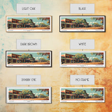Load image into Gallery viewer, McKinney Texas Panoramic Painting, Mid Century Modern Framed Canvas Print, Retro Pop Art Travel Poster, Living Room Wall Decor
