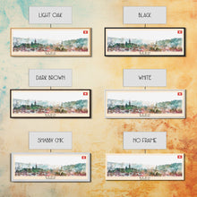 Load image into Gallery viewer, Bern Switzerland Travel Art, City Art, Framed Canvas Print or Metal Wall Art, Europe Travel Poster, Panoramic Wall Art, Extra Wide Wall Art
