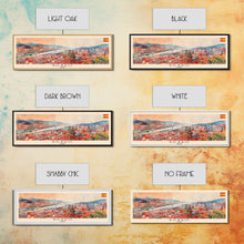 Cargar imagen en el visor de la galería, Bilbao Spain Wall Art, Panoramic Travel Poster, Panoramic Framed Canvas Print, City Wall Art, Wall Hanging Home Decor, Travel Art
