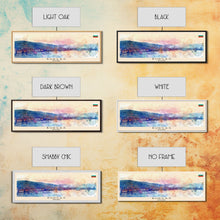 Carregar imagem no visualizador da galeria, Burgas Bulgaria Panoramic Travel Poster, Framed Canvas Print or Metal Wall Art, Travel Art, Home Decor, Panoramic Painting, Midcentury Art
