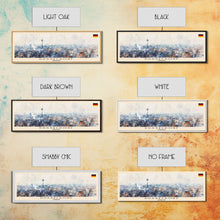 Load image into Gallery viewer, Dusseldorf Germany Travel Art, City Art, Framed Canvas Print or Metal Wall Art, Europe Travel Poster, Panoramic Wall Art, Extra Wide Wall Art
