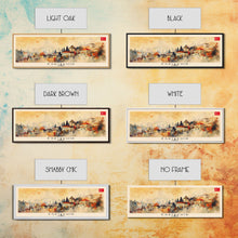 Load image into Gallery viewer, Eskisehir Turkey Panoramic Travel Poster, Framed Canvas Print or Metal Wall Art, Travel Art, Home Decor, Panoramic Painting, Midcentury Art
