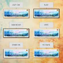 Load image into Gallery viewer, Freiburg Germany Panoramic Travel Poster, Framed Canvas Print or Metal Wall Art, Travel Art, Home Decor, Panoramic Painting, Midcentury Art
