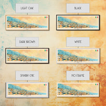 Carregar imagem no visualizador da galeria, Genoa Italy Travel Art, City Art, Framed Canvas Print or Metal Wall Art, Europe Travel Poster, Panoramic Wall Art, Extra Wide Wall Art
