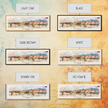 Load image into Gallery viewer, Maribor Slovenia Panoramic Travel Poster, Framed Canvas Print or Metal Wall Art, Travel Art, Home Decor, Panoramic Painting, Midcentury Art
