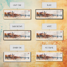Load image into Gallery viewer, Szolnok Hungary Wall Art, Panoramic Travel Poster, Panoramic Framed Canvas Print, City Wall Art, Wall Hanging Home Decor, Travel Art
