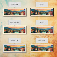 Cargar imagen en el visor de la galería, Bijeljina Bosnia Panoramic Travel Poster, Framed Canvas Print or Metal Wall Art, Travel Art, Home Decor, Panoramic Painting, Midcentury Art

