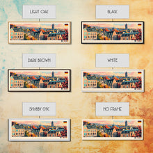 Load image into Gallery viewer, Bochum Germany Panoramic Travel Poster, Framed Canvas Print or Metal Wall Art, Travel Art, Home Decor, Panoramic Painting, Midcentury Art

