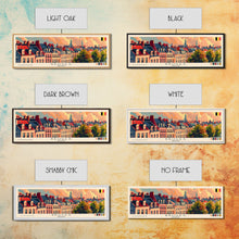 Carregar imagem no visualizador da galeria, Bruges Belgium Travel Art, City Art, Framed Canvas Print or Metal Wall Art, Europe Travel Poster, Panoramic Wall Art, Extra Wide Wall Art
