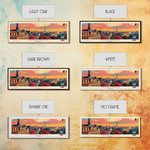 Cargar imagen en el visor de la galería, Charleroi Belgium Travel Print Wall Art, Panoramic City Art, Travel Art, Wall Decor, Vacation Gift, Framed Canvas Print Or Metal Art
