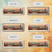 Load image into Gallery viewer, Donetsk Ukraine Panoramic Travel Poster, Framed Canvas Print or Metal Wall Art, Travel Art, Home Decor, Panoramic Painting, Midcentury Art
