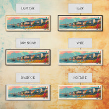 Carregar imagem no visualizador da galeria, Galway Ireland Panoramic Travel Poster, Framed Canvas Print or Metal Wall Art, Travel Art, Home Decor, Panoramic Painting, Midcentury Art
