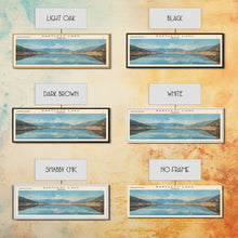 Load image into Gallery viewer, Bartlett Lake Arizona Framed Canvas Print, Panoramic Lake House Art, Scenic Painting, Travel Poster, Minimalist Wall Art, Home Decor
