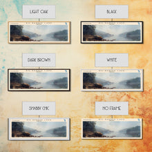 Cargar imagen en el visor de la galería, Big Barbee Lake Indiana Framed Canvas Print, Panoramic Lake House Art, Scenic Painting, Travel Poster, Rustic Decor, Nature Scene
