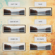 Carregar imagem no visualizador da galeria, Black Lake New York Framed Canvas Print, Lake House Decor, Panoramic Scenic View, Travel Poster, Modern Art, Lake Painting
