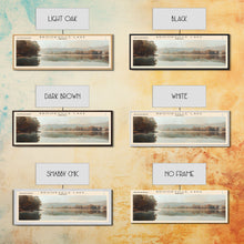 Carregar imagem no visualizador da galeria, Brookville Lake Indiana Framed Canvas Print, Lake House Decor, Panoramic Wall Art, Travel Poster, Rustic Lake Painting, Nature Art
